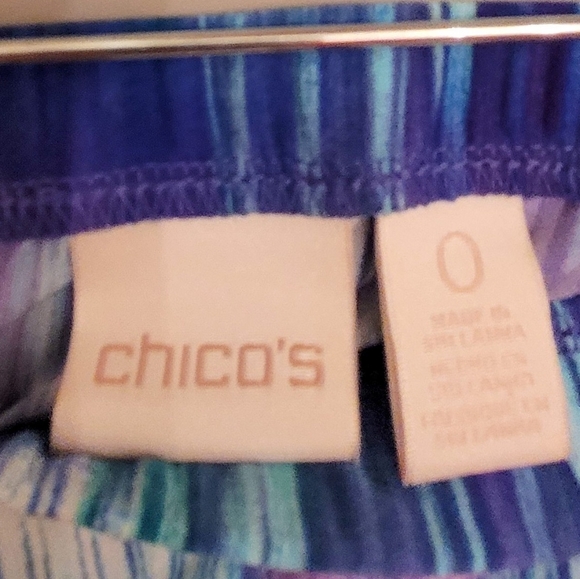 Blue striped Chico's Size 0 Skirt - Picture 3 of 4